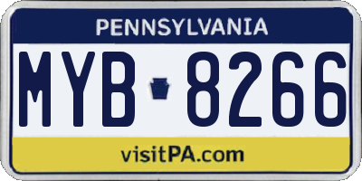 PA license plate MYB8266