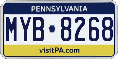 PA license plate MYB8268
