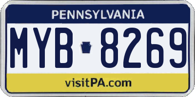 PA license plate MYB8269