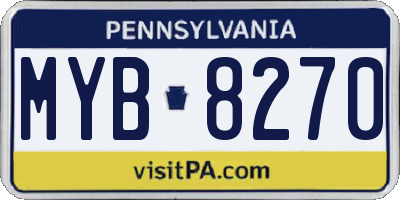 PA license plate MYB8270