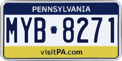 PA license plate MYB8271