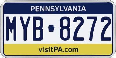 PA license plate MYB8272