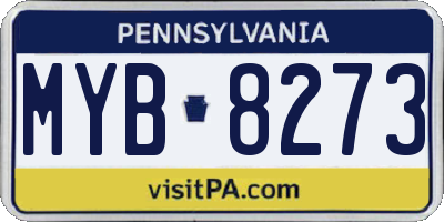 PA license plate MYB8273