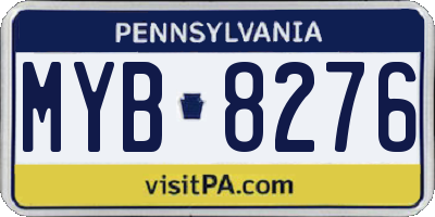 PA license plate MYB8276