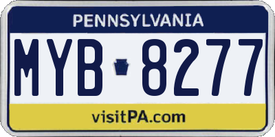 PA license plate MYB8277
