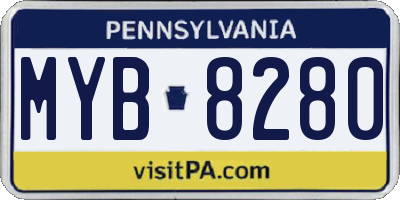 PA license plate MYB8280