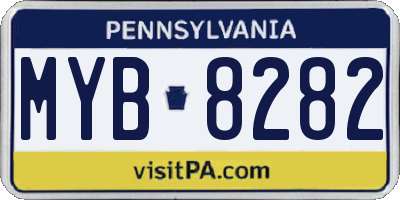 PA license plate MYB8282