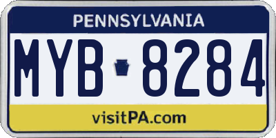 PA license plate MYB8284