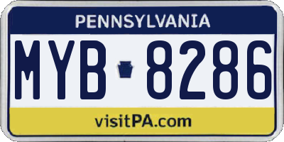 PA license plate MYB8286