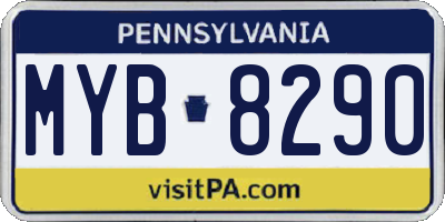 PA license plate MYB8290