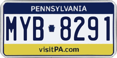PA license plate MYB8291