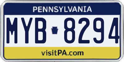 PA license plate MYB8294