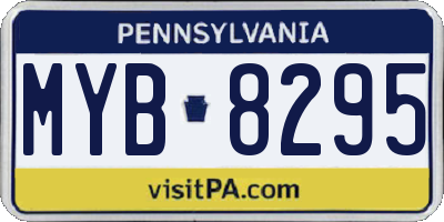 PA license plate MYB8295