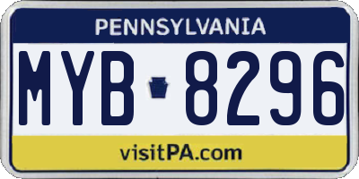 PA license plate MYB8296