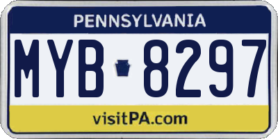 PA license plate MYB8297