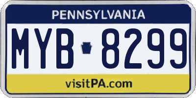 PA license plate MYB8299