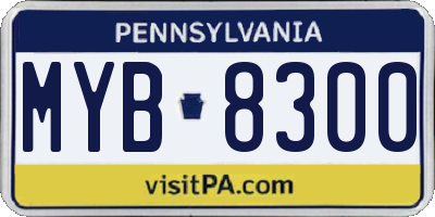 PA license plate MYB8300