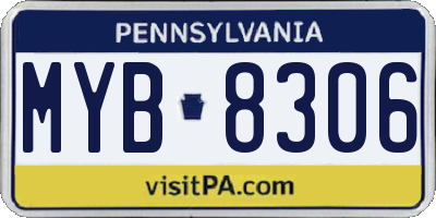 PA license plate MYB8306