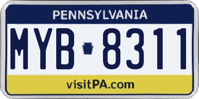 PA license plate MYB8311