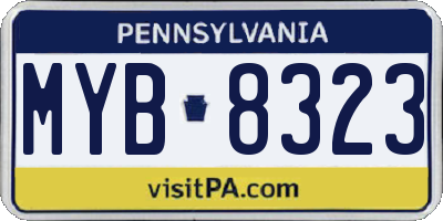 PA license plate MYB8323