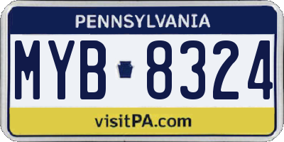 PA license plate MYB8324