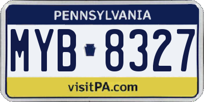 PA license plate MYB8327