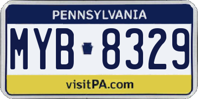 PA license plate MYB8329