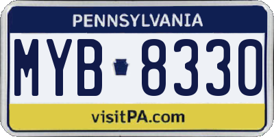 PA license plate MYB8330