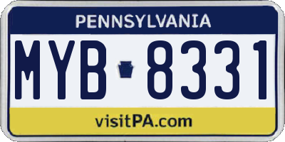 PA license plate MYB8331
