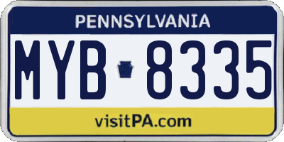 PA license plate MYB8335