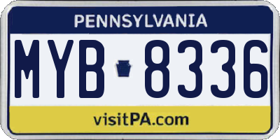 PA license plate MYB8336