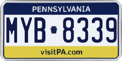 PA license plate MYB8339