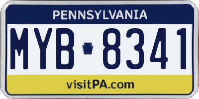 PA license plate MYB8341