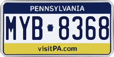 PA license plate MYB8368