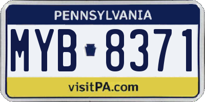 PA license plate MYB8371