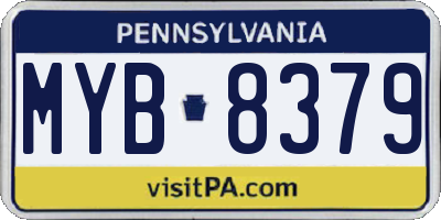 PA license plate MYB8379