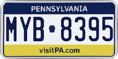 PA license plate MYB8395