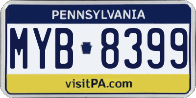 PA license plate MYB8399