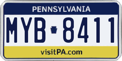 PA license plate MYB8411