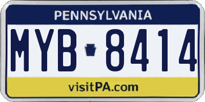 PA license plate MYB8414