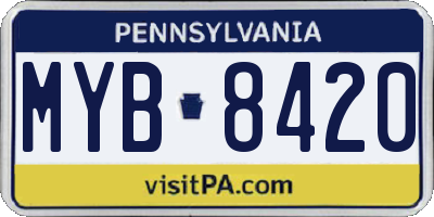 PA license plate MYB8420