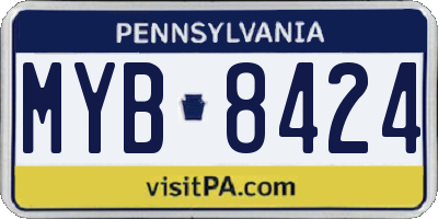 PA license plate MYB8424