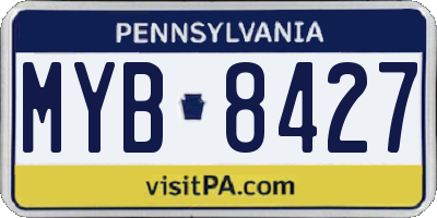 PA license plate MYB8427