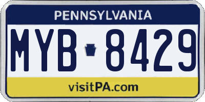 PA license plate MYB8429
