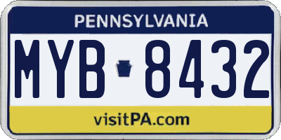 PA license plate MYB8432
