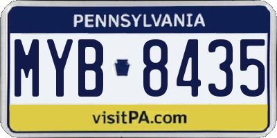 PA license plate MYB8435