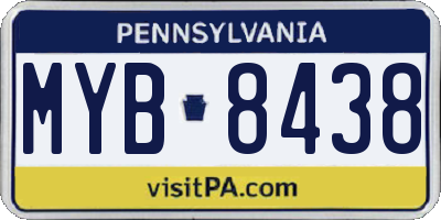 PA license plate MYB8438