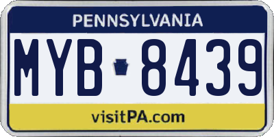 PA license plate MYB8439