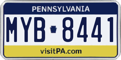 PA license plate MYB8441