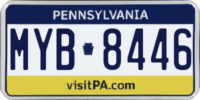 PA license plate MYB8446